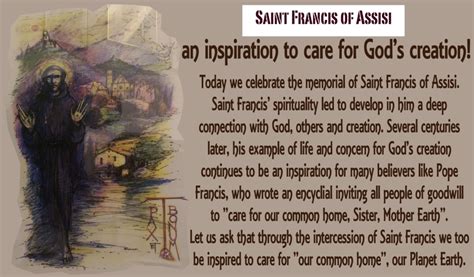 Saint Francis Of Assisi An Inspiration To Care For Gods Creation Justice Peace And