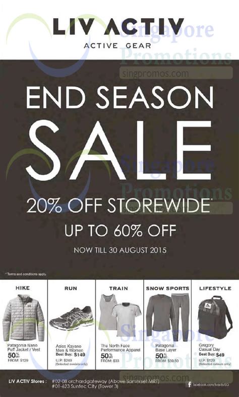 Liv Activ End Season Sale 22 – 30 Aug 2015