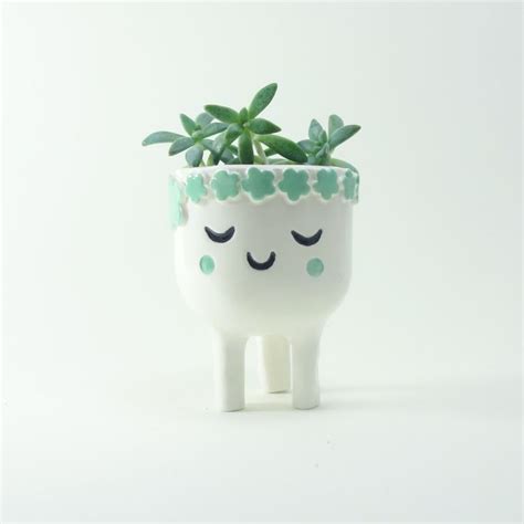 Sleeping Lady Planter Face Plant Pot Quirky White Ceramic Planter