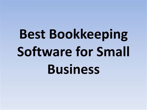 Ppt Best Bookkeeping Software For Small Business Powerpoint