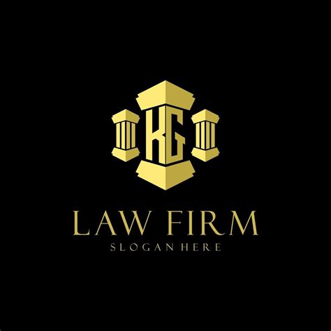 KG Initial Monogram Logo For Lawfirm With Pillar Design 11397997 Vector