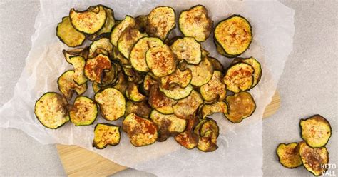 Easy Keto Air Fryer Zucchini Chips Low Carb Recipe Net Carbs Ketovale