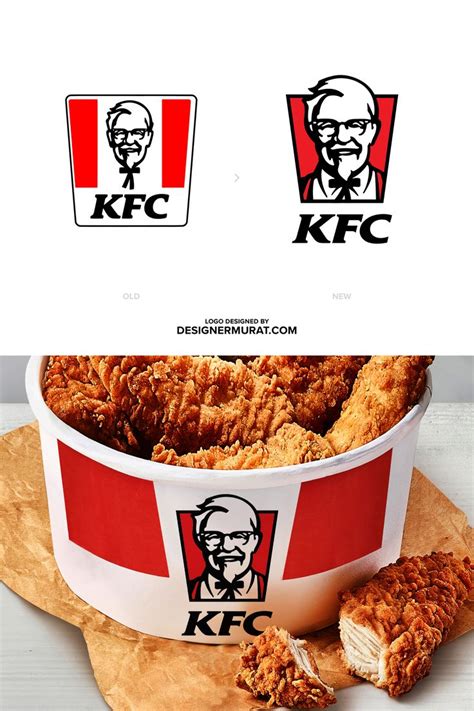 Kfc Fried Chicken Restaurant Colonel Sanders Logo Mark Redesign