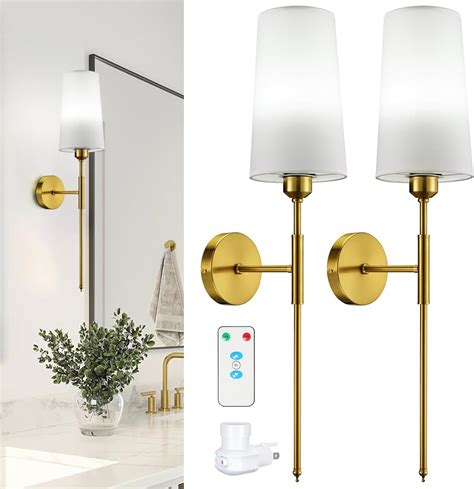 NookNova Gold Wireless Rechargeable Batttery Operated Wall Sconces Set