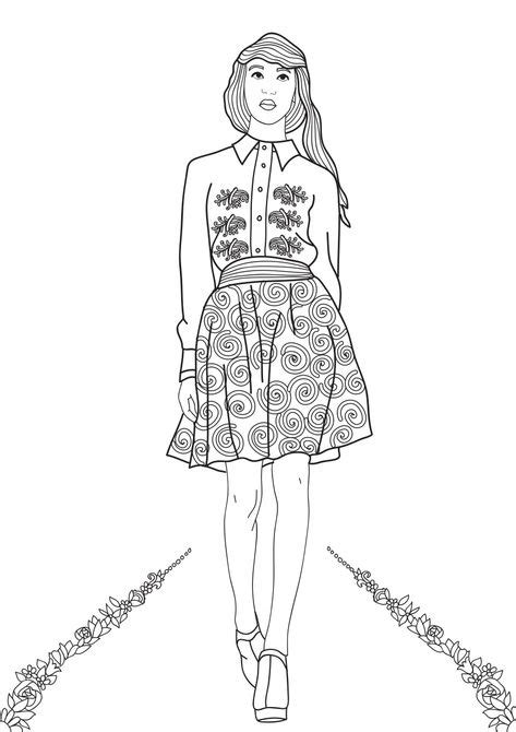 Fashion Show Coloring Pages For Adults Adult Coloring Pages Coloring