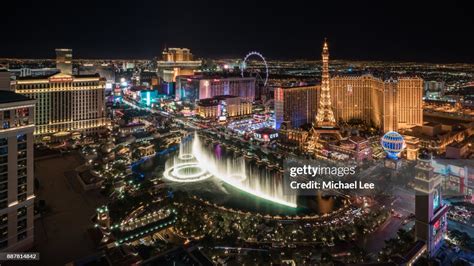 Aerial Las Vegas Strip At Night High Res Stock Photo Getty Images