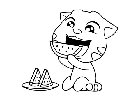 Talking Tom Sad Coloring Page Free Printable Coloring Pages