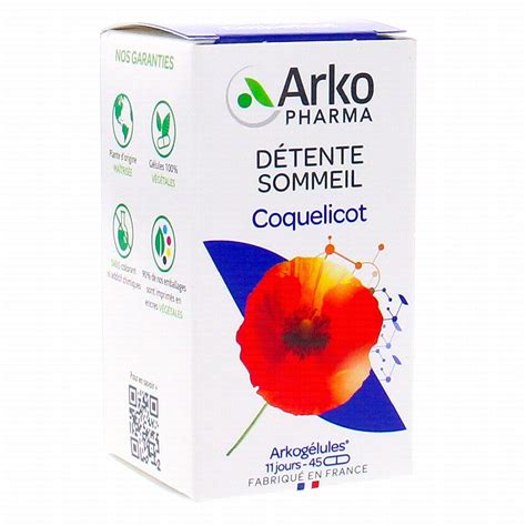 Arkopharma Arkog Lules Detente Sommeil Coquelicot G Lules