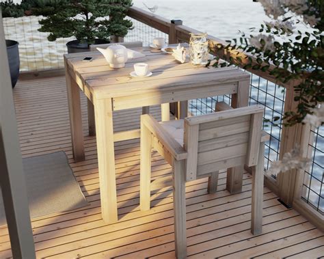 Diy Counter Height Outdoor Dining Table And Chair Set Diy Projects Plans