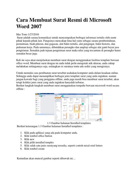 Cara Membuat Surat Resmi Menggunakan Microsoft Word 2010