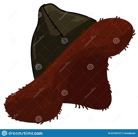 Traditional Mongolian Fur Hat Antique Headwear Stock Vector