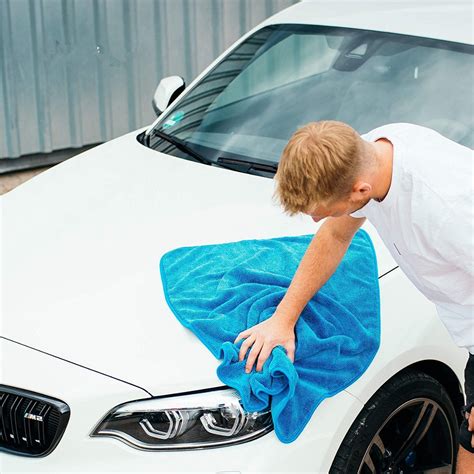 Blue 60X90cm 1200GSM Microfiber Auto Cleaning Cloth Car Twisted Drying