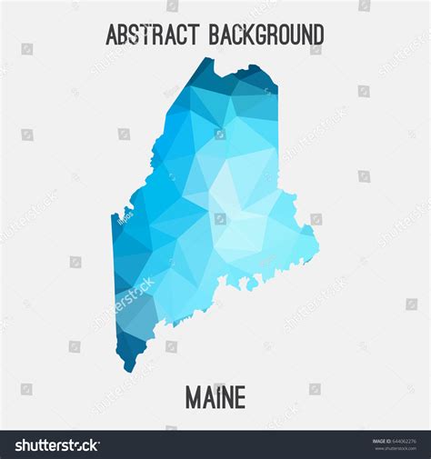 Maine Map Geometric Polygonalmosaic Styleabstract Tessellationmodern