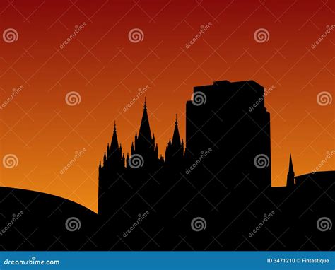 Salt Lake City Skyline Silhouette. Vector Illustration | CartoonDealer ...