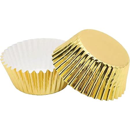 Amazon Eoonfirst Gold Foil Metallic Cupcake Case Liners Wrappers