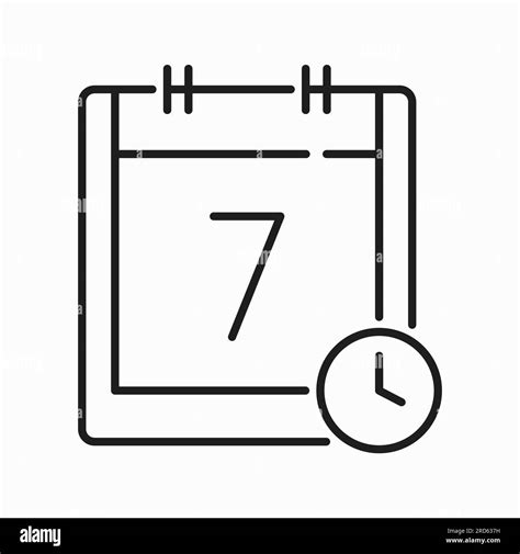 Calendar With Clock Timer Isolated Outline Icon Vector Alarm With Date