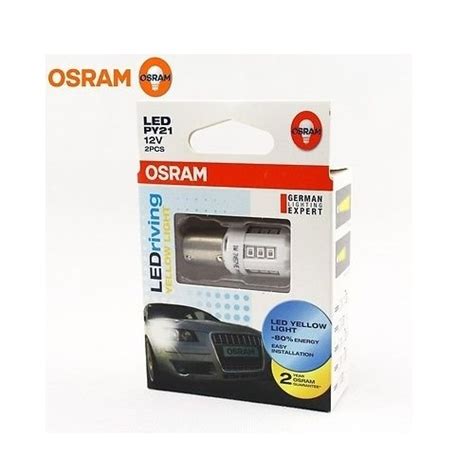 Osram and Osram PY21 Bay-1 7457YE 12V 1W LED Yellow Light LED Driving ...