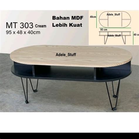 Jual MEJA TAMU MINIMALIS COFFEE TABLE MEJA KOPI MEJA TAMU OVAL MT