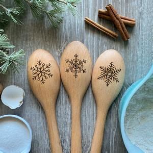 Wood Burned Kitchen Cooking Spoon With Plants Set Of Etsy Wood