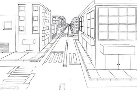 one point perspective drawing city - Georgiana Haight