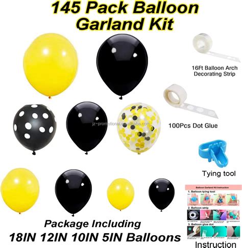 Yellow Black Bumblebee Balloon Garland Kit Pcs Balloons Inch