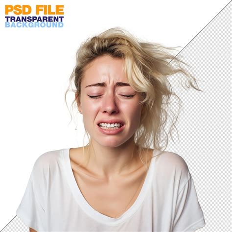 Premium Psd A Photo Portrait Of A White Gorgeous Crying Woman With