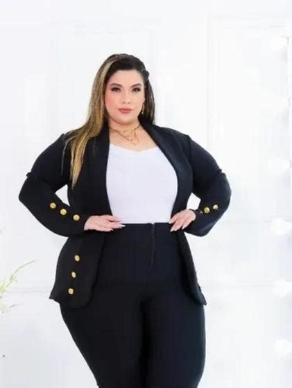 Blazer Feminino Max Roupas Plus Size G1 G2 G3 Blazer Botões Josy