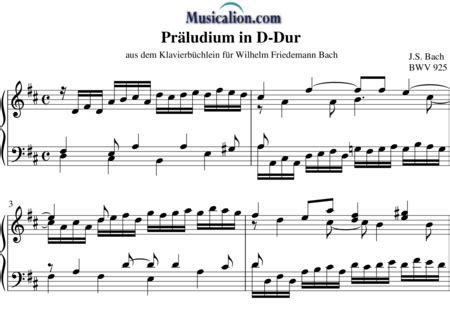 Präludium in D Dur BWV 925 Johann Sebastian Bach Noten zum Download