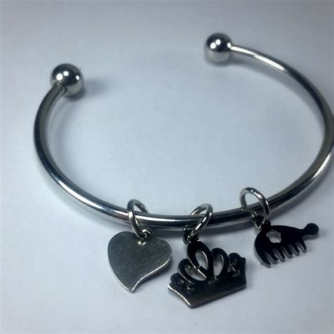 Wire Cuff Charm Bracelet Blink Juwele™ Stainless Steel Charms