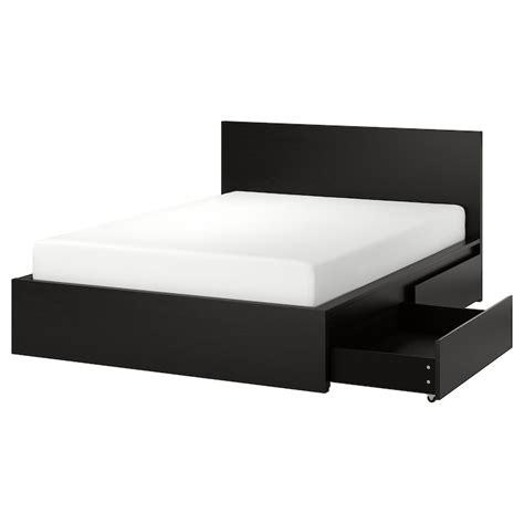 Malm High Bed Frame4 Storage Boxes Black Brownluröy Queen Ikea Ca