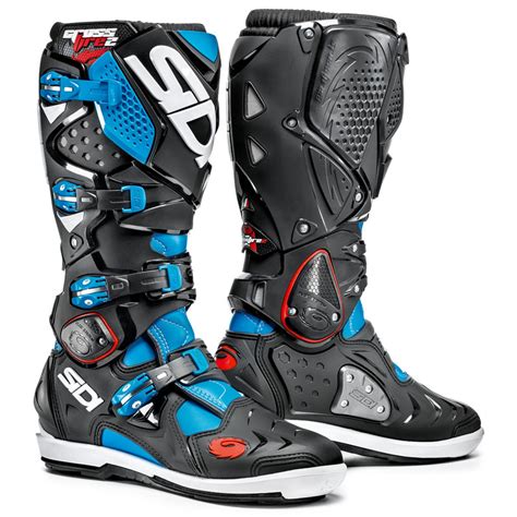 Bottes Cross Sidi Crossfire Srs Bleu Noir Enduro Motoblouz