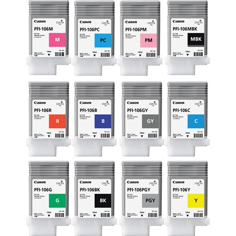 Canon PFI 106 12 Color Ink Kit 130 Ml 8363B001AA B H Photo