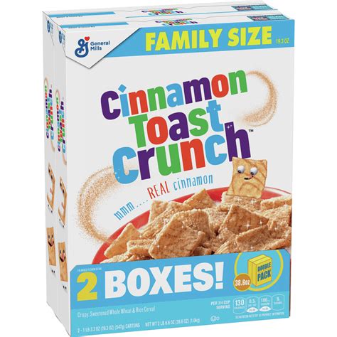 General Mills, Cinnamon Toast Crunch Breakfast Cereal, 2 Boxes - 38.6 Oz - Walmart.com