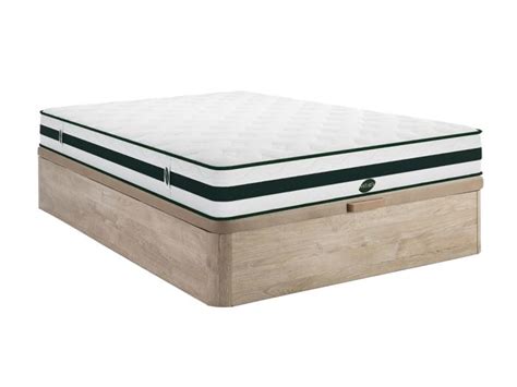 Ensemble Sommier Coffre Matelas Naturel Ressorts 5 Zones 140 X 190 Cm