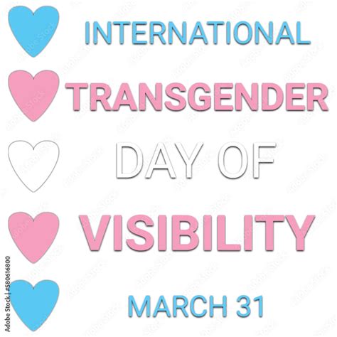 International Transgender Day Of Visibility Hearts Shape Print With