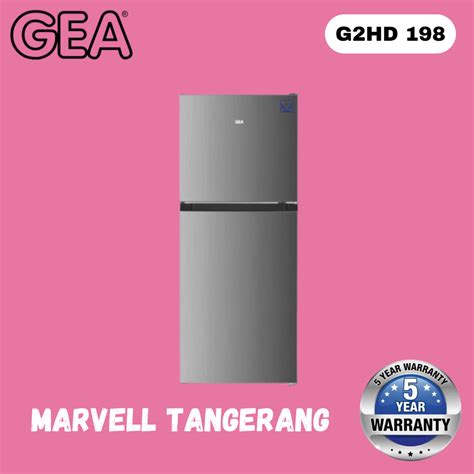 Jual GEA G2HD 198 INOX Kulkas 2 Pintu Top Mount Fridge Freezer Shopee