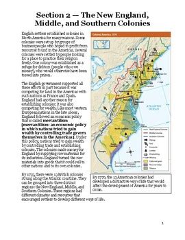 New England Middle Southern Colonies Chapter 3 Section 2 TPT