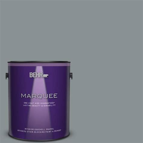 BEHR MARQUEE 1 Gal MQ5 29 Gotham Gray One Coat Hide Eggshell Enamel