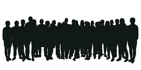 Crowd Silhouette Outline Group Of People Youth Students Business