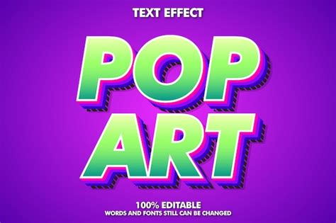 Premium Vector Editable Text Effect Modern Pop Art Typography