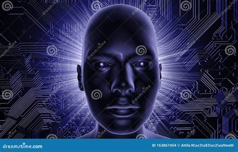 D Rostro Humano Convertido El Concepto De Inteligencia Artificial