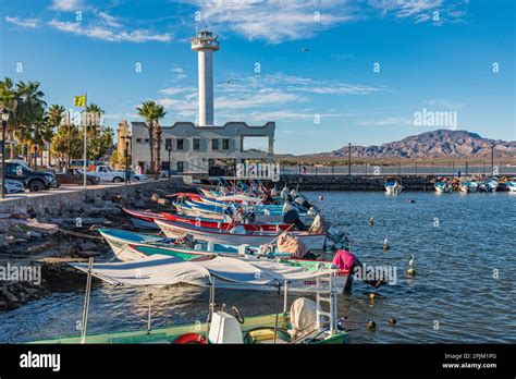 Loreto, Baja California Sur, Mexico. Small boats in the harbor at ...