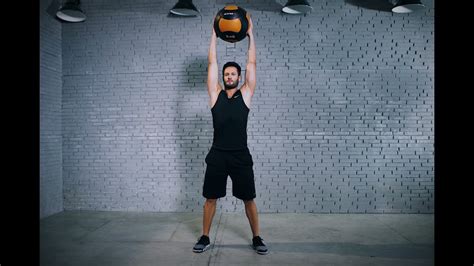 Medicine Ball Squat To Overhead Press Youtube