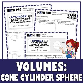 Volume Of Cone Cylinder And Sphere Guided Practice Worksheets And