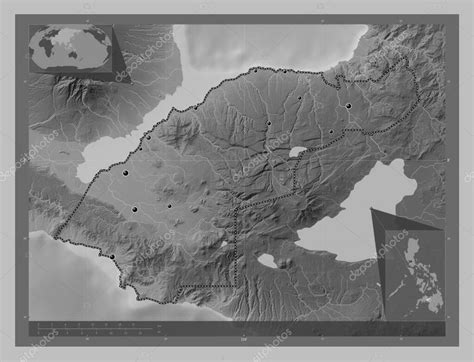 Lanao Del Norte Province Of Philippines Grayscale Elevation Map With