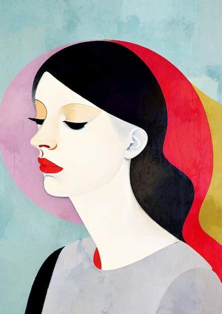 Retrato retro de una mujer pintura artística única lienzo arte