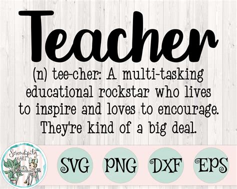 Teacher Definition Svg Png Dfx Eps Files For Cutting Etsy