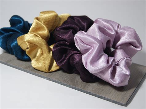 Silk Satin Scrunchies Hair Ties Silky Satin Scrunchies Etsy Hair