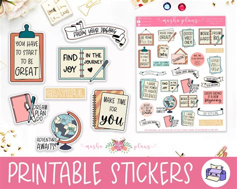 Vision Board Stickers Printable Stickers Planner Stickers Vision Board Kit - Etsy