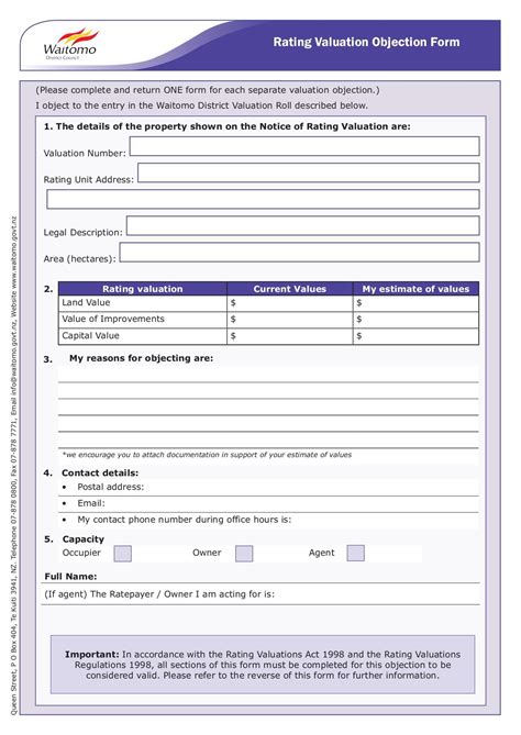 Rating Valuation Objection Form Fill And Sign Online With Lumin